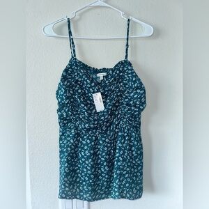 Maurices Green Camisole Ruched Sleeveless Top size L NWT